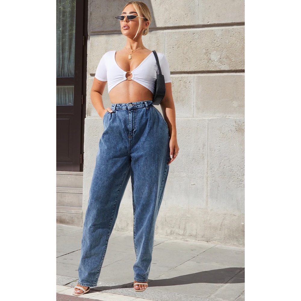 NWT PrettyLittleThing Oversized Balloon Mom Jean 8